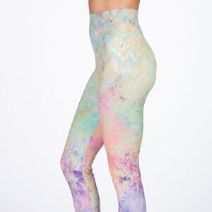 New M. Rena Water Colors Print Tummy Control Leggings. One Size